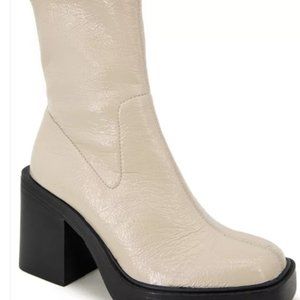 NEW! Kenneth Cole Cream Platform Bootie 9.5 Pull On